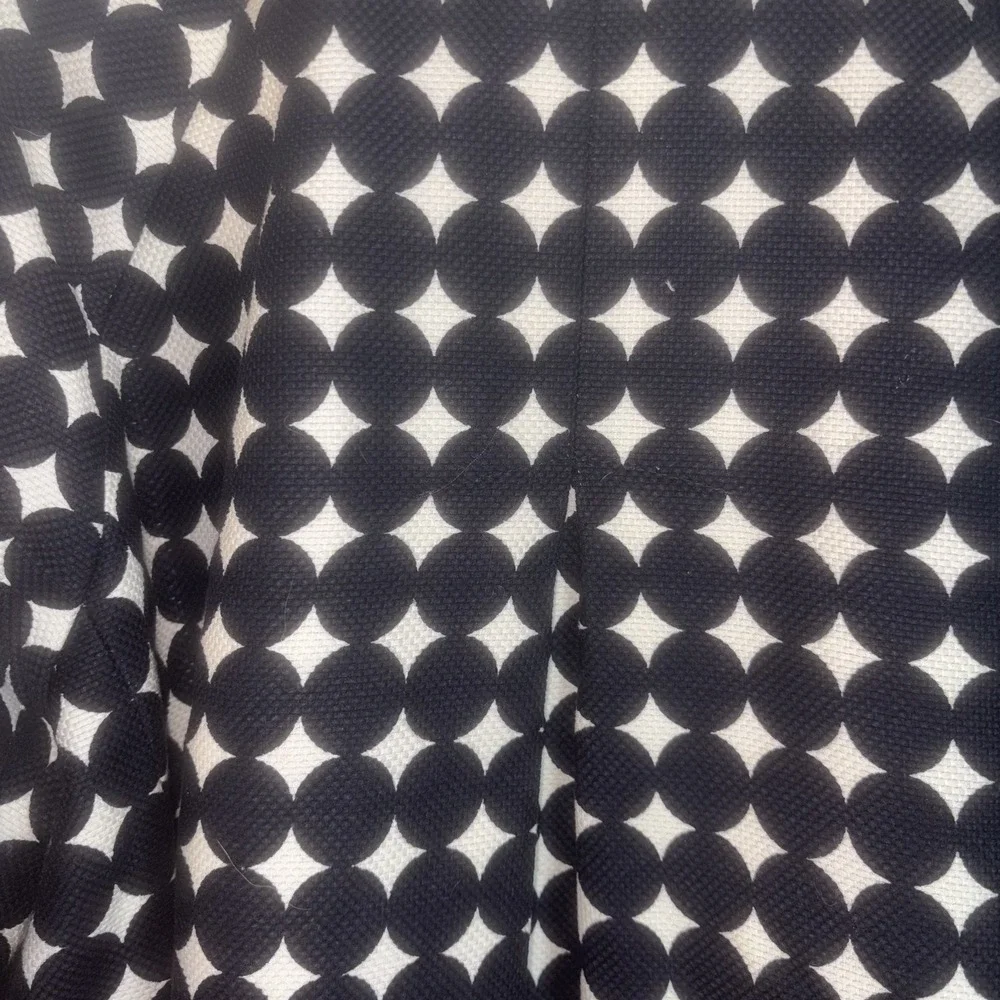 Talbots Women's Coat 14 EUC Navy Circle Print 40s Style Mid-Length Button-Up Lin - Picture 5 of 10